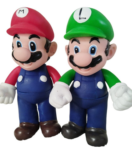 Muñecos Marios Bros Y Luigi 25 Cm De Altura Set 2 De Pvc