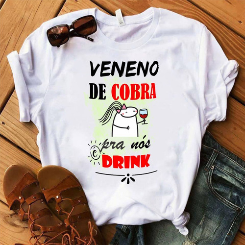 Camiseta Flork Veneno De Cobra Pra Nos É Drink Meme Sátira