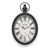 Menterry Reloj De Pared Ovalado Pequeo Y Retro, Diseo Antigu