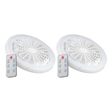 2 Pack Foco Led 30w Ventilador Dimeable Control Remoto 26 Cm Luz Blanco Frío