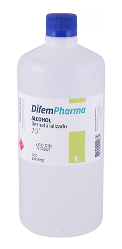 Alcohol Desnaturalizado Difem Pharma 70% 1 Litro Sanitizador