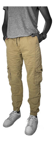 Pantalón Hombre Camuflado Tipo Cargo-resorte En Bota 