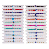 Hicarer - 24 Pulseras Coloridas Con Cuentas De Tercer Ojo, .