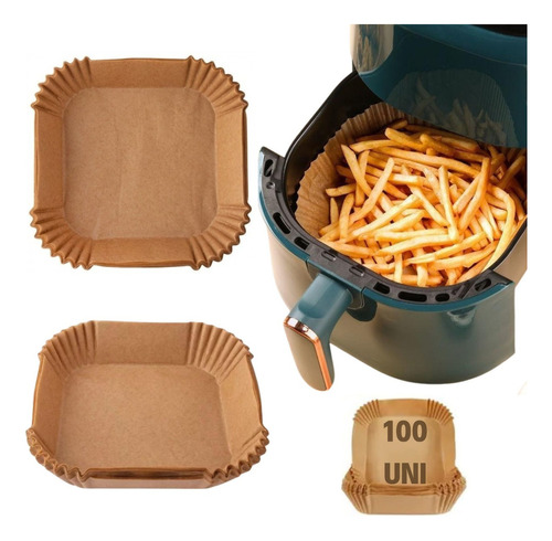 Forma Forro Papel Descartável P/ Airfryer Fritadeira 100 Uni