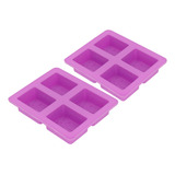 2 Peças De Molde De Sabonete De Silicone Orgânico Quadrado R