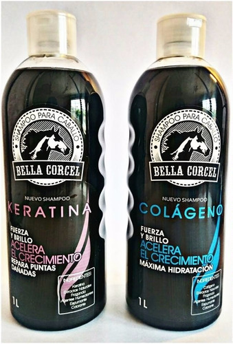 2 Shampoo Cola De Caballo Uso Humano Bella Corcel 1l + /sa