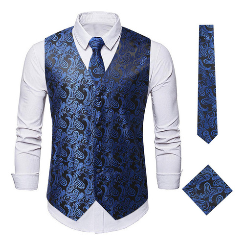 Nuevo Blazer Floral Para Hombre, Chaleco Estampado Formal Pa