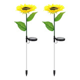 X2 Luces Solares Led Diseño Girasol Luces De Jardin Patio