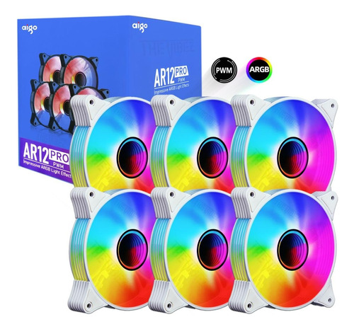 Cooler Fan Aigo Ar12 Pro Argb + Pwm - 6 Fans+controladora+ir