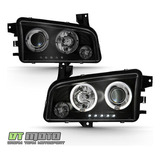 Blk Smoked 2006-2010 Dodge Charger Led Halo Projector He Yyk