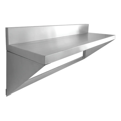 Repisa C/soporte Acero Inoxidable Marca Mindejal 1.40 Mts Color Gris