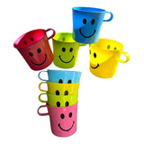 Set 4 Taza  Plásticos Reutilizables Caritas Sorpresas 250ml