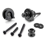 Schaller 14010401 Seguridad Straplocks, Cromo Negro