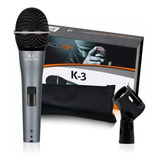 Microfone De Mão Dinâmico Profissional Cardioide K-3 Kadosh