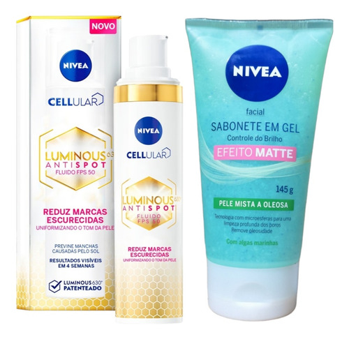 Kit Nivea Luminous 630° Facial Anti Manchas + Sabonete 145g