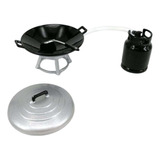 Mini House Black Stove Wok Con Tanque De Gas Miniatura 1/12