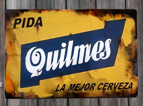 Cartel De Chapa Vintage Retro Cerveza Quilmes