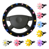 Lindo Juego De Accesorios De Coche De Flores Para Mujeres Y