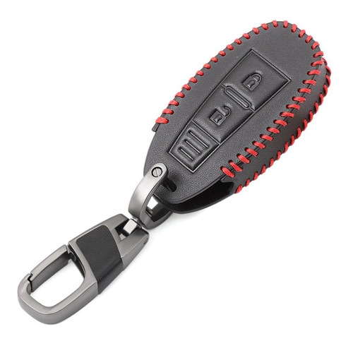 2 Button Leather Car Remote Key Fob Shell Cover Case Fit For