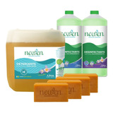 Paquete Newen 4l Detergente + 2l Desinfectante + 4 Borrador