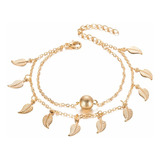 Tobillera Hojas Pulsera De Pie Elegante Bohemia La Playa