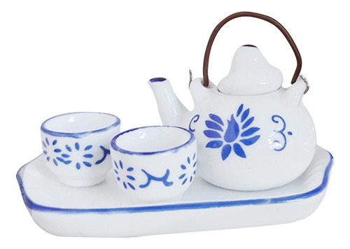 Juego De Tazas De Té De Porcelana Para Casa De Muñecas A