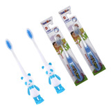 Kit 4 Escovas Dental Para Criança Suave Com Capinha Atacado