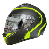  Casco Hjc C10  Elie Mc3hsf Neg/gris/ama Fluo Xl 