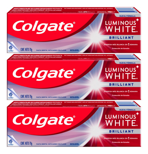 Pack Crema Dental Colgate Luminous White Brilliant 70 Gr