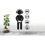 Vinilo Decorativo Sticker De Pared Gamer Player Jugador