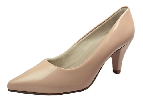 Scarpin Salto Fino Luiza Sobreira Verniz Nude Mod. 4010