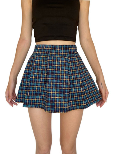 Short Pollera Skort Tableada Escoces Cuadrille Colegiala T.1