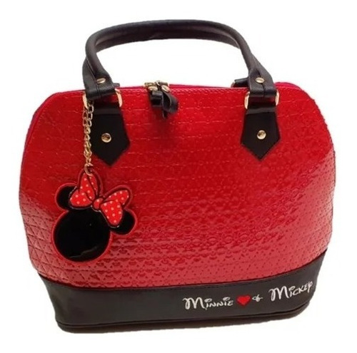Hermosa Bolsa Mickey & Minnie Mouse Charol Roja Para Dama 