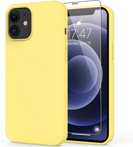 Funda Y Protector De Pantalla Para iPhone 12 Mini (amarillo)
