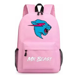 Mochila Con Estampado De Gato Relámpago Mr. Beast, Mochila P