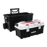 Caja Carro Herramientas Ubermann 25 Y 22 Ruedas Organizador Color Negro