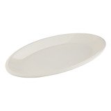 06 Travessa Oval Em Melamina Para Porções 30 X 16 Cm Branca