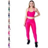 Conjunto De Academia Feminino Calça Leg + Top Alça 3d 