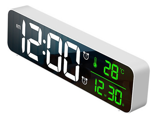 Reloj De Pared Digital Led Con Termómetro Alarmas Calendario