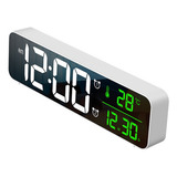 Reloj De Pared Digital Led Con Termómetro Alarmas Calendario