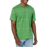 Playera Lacoste Vintage Verde Rallas  Mod. Th5364