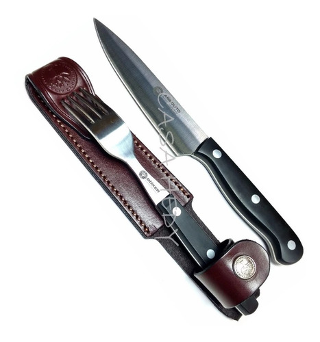 Set Cuchillo Asado Arbolito Inox Hoja 12,5cm Tenedor Fc8305p