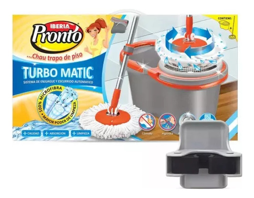 Mopa Iberia Pronto Turbo Matic Con Balde Centrifugador Gris