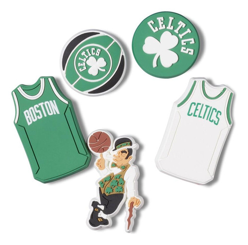 Jibbitz Nba Boston Celtics Pack 5 Unico - Tamanho Un