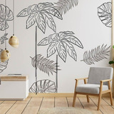 Plantilla Stencil Outline Hojas Tropicales 2 Decolab By Hyn