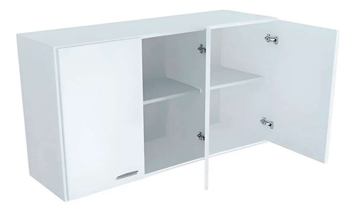 Mueble Alacena Blanca 1,20 Mt Amube Trento Manijas Cromadas Color Blanco