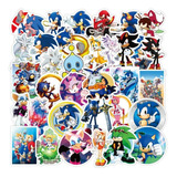 Sonic 50 Stickers 6 X 5 Cm Calcomanias De Pvc Contra Agua 