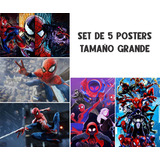 Poster Set 5 Heroes Spiderman Miles Morales Peter Parker