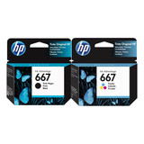 Cartuchos Originales Hp 667 Negro + Color 2375 2376 2775