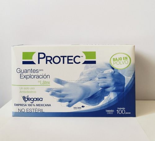 10 Cajas Guante Latex No Esteril Protecto 100pzs Por Caja